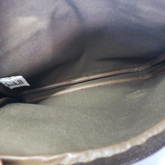Dunhill Wristlet Pouch Men's Bag Large 9x8 Brown Logo Designer Coated Canvas - Picture 4 of 11